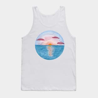 Watercolor Ocean Sunset Tank Top